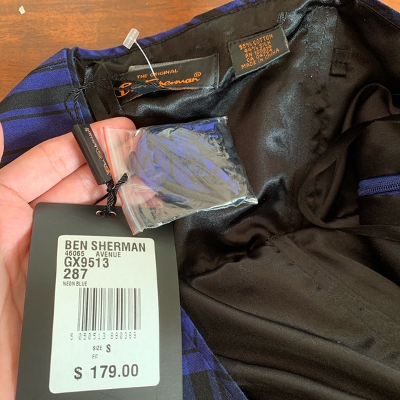 NWT Ben Sherman Strapless Blue Plaid Dress - Picture 3 of 7